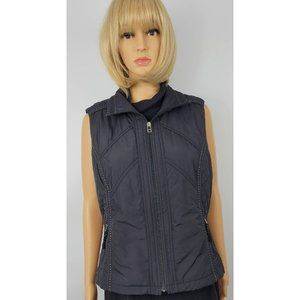 Coldwater Creek Womens Vest Black Full Zip Weather Resistant Quilted Sides M